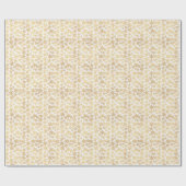 ホワイトと金ゴールドスノーフレークグリッタークリスマス ラッピングペーパー (フラット)