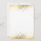 ホワイトと金ゴールドスノーフレーク結婚式招待状 招待状 (裏面)