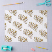 ホワイトと金ゴールドノールクリスマス 薄葉紙 (クラフト)