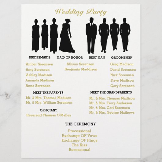 ホワイトと金ゴールドハート水玉模様式チラシ (裏面)