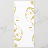 ホワイトと金ゴールドフェイクフローラスワールシック結婚のメニュー メニュー (裏面)