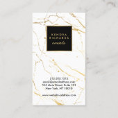 ホワイトと金ゴールドマーブルイベントプランナー 名刺 (裏面)