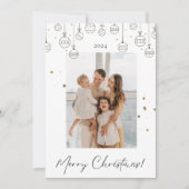 ホワイトと金ゴールドミニマリストのクリスマスカード 招待状 (正面)