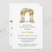 ホワイトと金ゴールド教会バチェロレッテ 招待状 (正面/裏面)