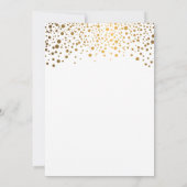 ホワイトと金ゴールド紙吹雪リハーサルディナー 招待状 (裏面)