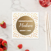 ホワイトと金ゴールド紙吹雪大学トランクデータグラード スタンダードカクテルナプキン (インサイチュ)