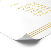 ホワイトと金ゴールド結婚の座席表ポスター16x20 ポスター (角)