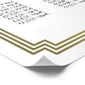 ホワイトと金ゴールド結婚の座席表ポスター18x24 ポスター (角)