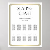 ホワイトと金ゴールド結婚の座席表ポスター18x24 ポスター (正面)