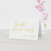 ホワイトと金ゴールド結婚の皆様に感謝 箔グリーティングカード (蘭)