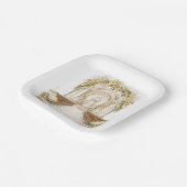 ホワイトと金ゴールド結婚教会 ペーパープレート (傾斜あり)