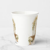 ホワイトと金ゴールド結婚教会 紙コップ (左)