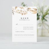 ホワイトと金ゴールド離れウェディングRSVP 出欠カード (スタンド正面)