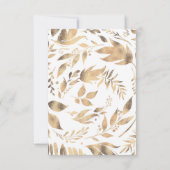 ホワイトと金ゴールド離れウェディングRSVP 出欠カード (裏面)