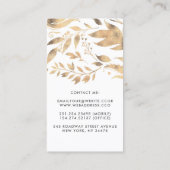 ホワイトと金ゴールド離れリースシモダンック 名刺 (裏面)