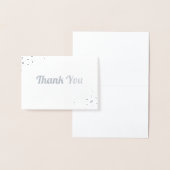 ホワイトと銀箔スノーフレークサンキューカード 箔カード (ディスプレー)