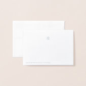 ホワイトと銀箔スノーフレークサンキューカード 箔カード (裏面封筒付き)