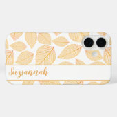 ホワイトにゴールドのスケルトンリーフ Case-Mate iPhoneケース (裏面 (横))