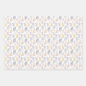 ホワイトにソフトな虹の葉 ラッピングペーパーシート (正面2)