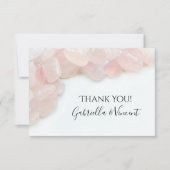 ホワイトにピンクのローズ結婚クォーツありがとう サンキューカード (正面)