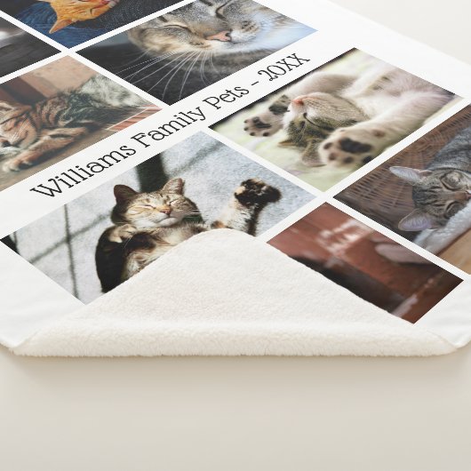 ホワイトに名前を付けた独自の8枚のフォトコラージュを作成 シェルパブランケット (3/4)