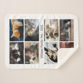 ホワイトに名前を付けた独自の8枚のフォトコラージュを作成 シェルパブランケット (正面(横))