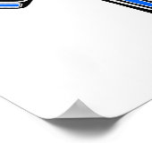 ホワイトに青と黒のハイダサンマスク ポスター (角)