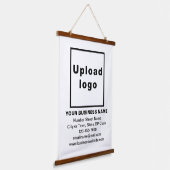 ホワイトのタペストリーにぶら下がったよるビジネスブランド 吊り下げ型タペストリー (傾斜あり)