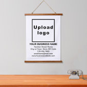 ホワイトのタペストリーにぶら下がったよるビジネスブランド 吊り下げ型タペストリー