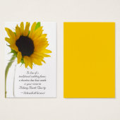 ホワイトのチャリティ結婚ーフカードにヒマワリ (正面&裏面)