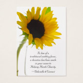 ホワイトのチャリティ結婚ーフカードにヒマワリ (正面)