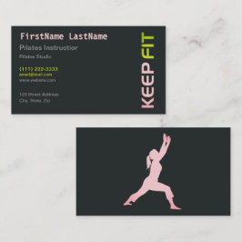 ホワイトのビジネスカードのフィットネスピラテスインストラクター 名刺