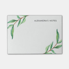 ホワイトのミニマル葉リストグリーンウォーター ポストイット