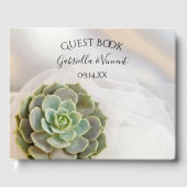 ホワイトの上に緑色の結婚多肉株 ゲストブック (正面)