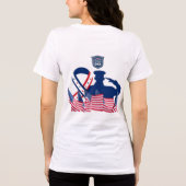 ホワイトの名誉バナー トライブレンドTシャツ (裏面)