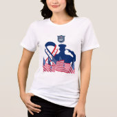 ホワイトの名誉バナー トライブレンドTシャツ (正面)