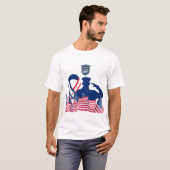 ホワイトの名誉バナー Tシャツ (正面フル)