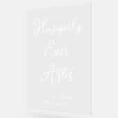 ホワイトの後ずっと幸せに手書き結婚された アクリルサイン (傾斜)