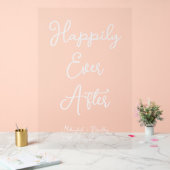 ホワイトの後ずっと幸せに手書き結婚された アクリルサイン (ウェディング)