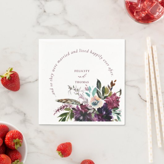 ホワイトの後ずっと楽しくブルゴーニュ結婚ーの輝き スタンダードカクテルナプキン (インサイチュ)