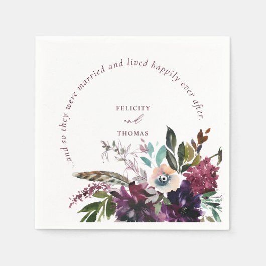 ホワイトの後ずっと楽しくブルゴーニュ結婚ーの輝き スタンダードカクテルナプキン (正面)