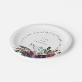 ホワイトの後ずっと楽しくブルゴーニュ結婚ーの輝き ペーパープレート (アングル)