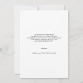 ホワイトの感謝の結婚言葉を永遠に カード (裏面)