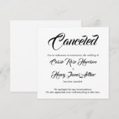 ホワイトの手の込んだ取り消し結婚の発表 招待状 (正面/裏面)