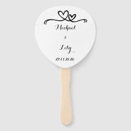 ホワイトの洗練された結婚式用デザイン ハンドファン