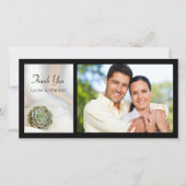 ホワイトの結婚緑の多肉植物の写真 サンキューカード (正面)