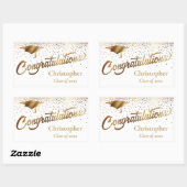 ホワイトの金ゴールド大学院 長方形シール (シート)