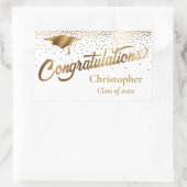 ホワイトの金ゴールド大学院 長方形シール (バッグ)