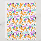 ホワイトの馬のハロウィン スクラップブック ペーパー (裏面)