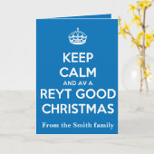 ホワイトの「冷静に過ごして良いクリスマスを Reyt」 カード (黄色い花)